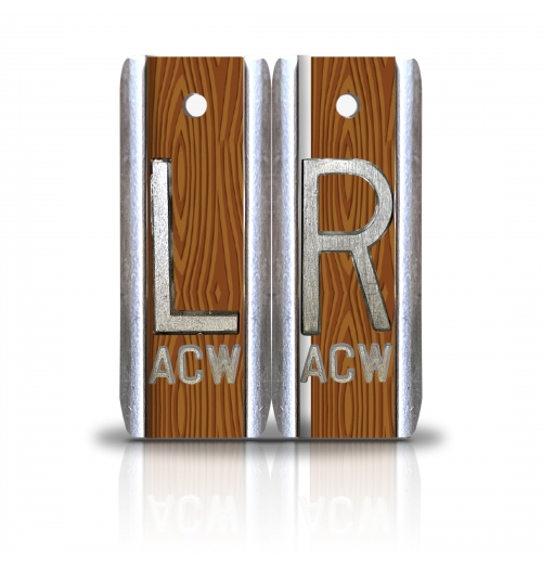 1 7/8" Height Aluminum Style Custom X Ray Markers, Wood Grains Design